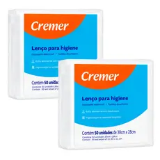 2 Pct C/50 Un - Lenço Wipes Higiêne / Acamados / Bebê Cremer