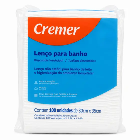 Lenço Para Banho C/100un Cremer