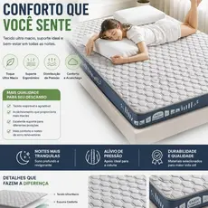Colchão Pillow Top Casal Espuma Da Antialergica Viscoelástico Extra Conforto Maciez 8 cm - Ltx Sleep