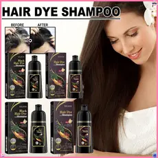 Preto Natural Cinza Branco Cabelo Shampoo Creme de Tintura de Cabelo