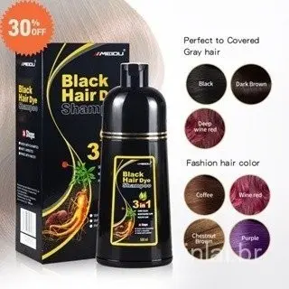 Shampoo de tintura de cabelo três em um, ingredientes orgânicos naturais de longa duração, tintura sem produtos químicos