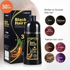 Shampoo de tintura de cabelo três em um, ingredientes orgânicos naturais de longa duração, tintura sem produtos químicos