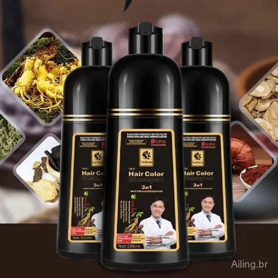 Shampoo tonalizante branco de 500ml, condicionador para cabelos pretos, tintura permanente orgânica para cabelos