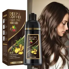 Shampoo Ginger 4 em 1 500ml, frasco multifuncional, tintura capilar, mudança de cor instantânea.