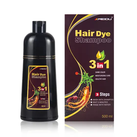 Mido Herbal Hair Dye Shampoo Contém Ingredientes Vegetais Orgânicos Tintura de Cabelo-Branco a Preto