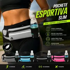 Pochete Esportiva Corrida Slim Impermeável Porta celular Porta Garrafa De Agua Caminhada Corrida Academia