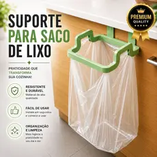 Kit 4 Suportes para Saco de Lixo de Porta Organizador Multiuso para Armário Cozinha Banheiro Plástico