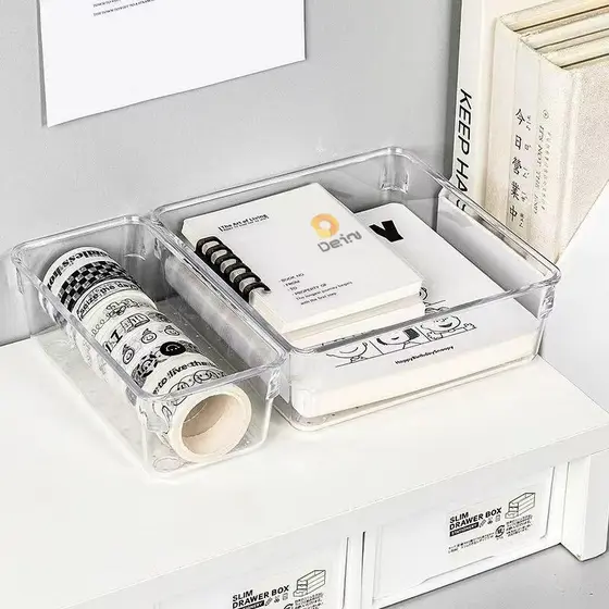 Kit 7 e Kit 14 Organizadores Multiuso para Gavetas, Armários, Geladeiras Potes em Acrílico