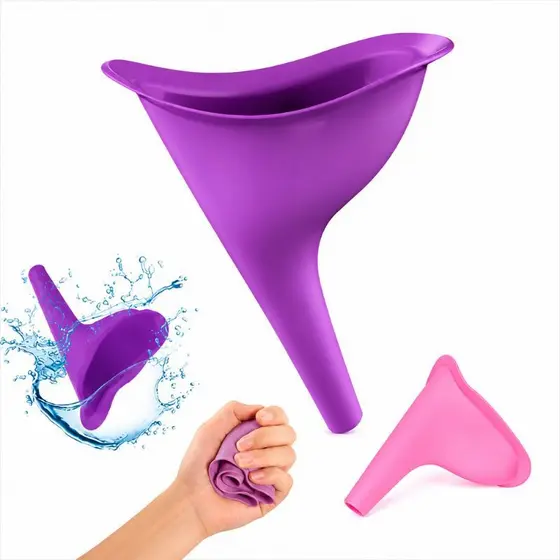 Urinol Portátil Feminino Reutilizável de Silicone para Viagem Camping Trilha Festival Banheiro