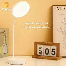 Luminária de Mesa LED Flexível 360° com Suporte para Celular e 3 Modos de Luz – Recarregável USB