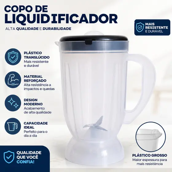 Copo Mondial Easy Power L 550 W Preto Mondial Special Line 550 W Translucido