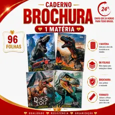 Caderno Universitário Brochura Capa Dura Raptor 1 Matéria 20 x 28 cm 96 Folhas - Nova Caderno