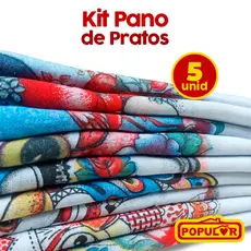 Kit Pano De Prato Multiuso 5 Peças 100% Algodão 37X60