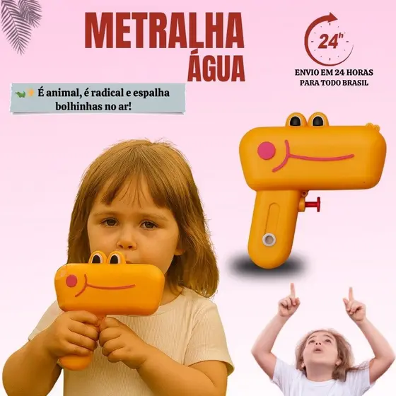 Máquina Pistola Lança Arma de Bolha Bolinha de Sabão Metralhadora Animal Brinquedo Crianças