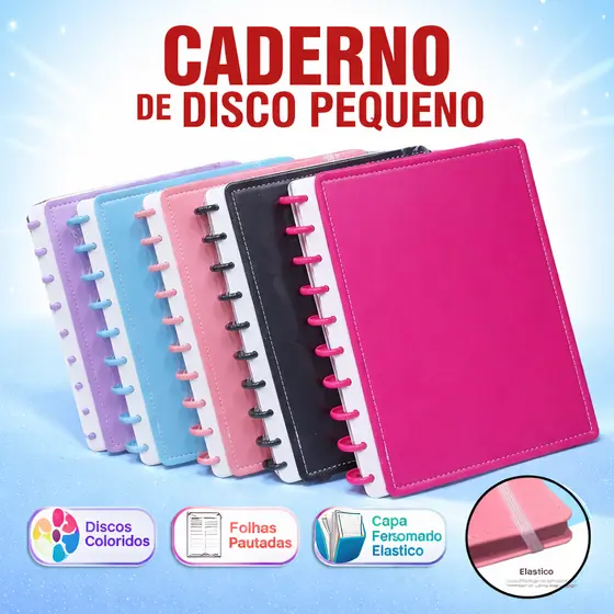 Caderno de Disco Tamanho B5 Com Divisórias 87 Folhas 80g/m² 26CM X 20CM Cores a Sua Escolha