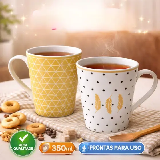 CANECA DE PORCELANA  FINA PERSONALIZADA  CAFÉ, CHÁ  330 ML