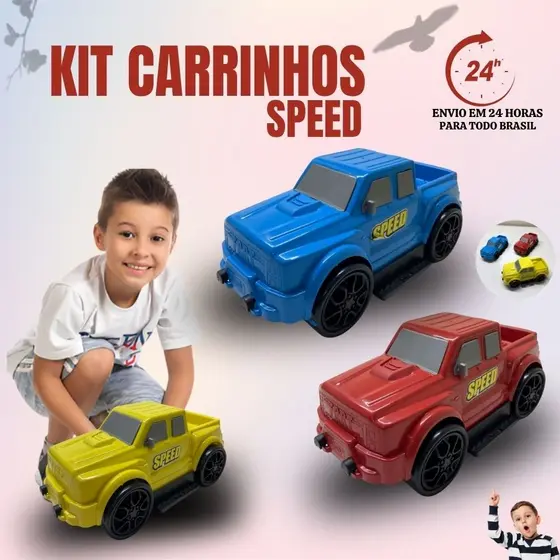 Carrinho Carro De Brinquedo Infantil Speed Presente Criança Menino Caminhonete Pick Up
