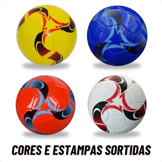 Bolas de Futebol Tamanho Oficial Número 5 Costurada Couro Sintético + Bomba