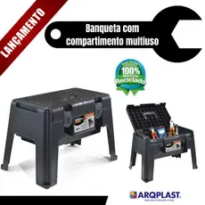 Banqueta Plástica Manicure Pedicure Banco Resistente Camping Pesca Maleta Ferramentas Até 120Kg