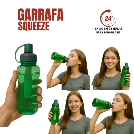 Squeeze Garrafinha de Água Plástico Tubo Gelo Térmica Garrafa água 800ml Garrafinha Escola Crianças