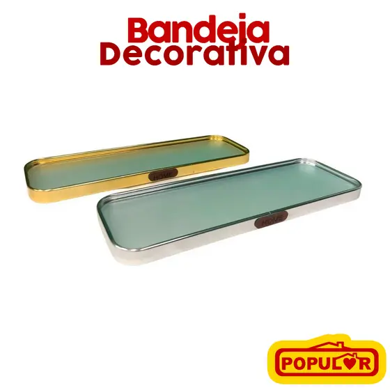 Bandeja Decorativa De Vidro Fosco 30cm xc10cm x 2cm