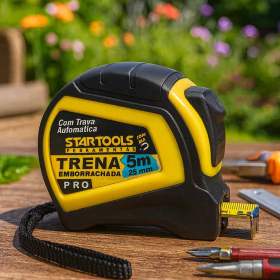 Trena Métrica 5 metros Profissional Emborrachada com Trava Automática- Com IMÃ