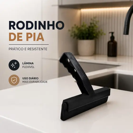Rod de Pia Mini Rodinho Resistente Preto Multiuso De Alta Qualidade Arqplast