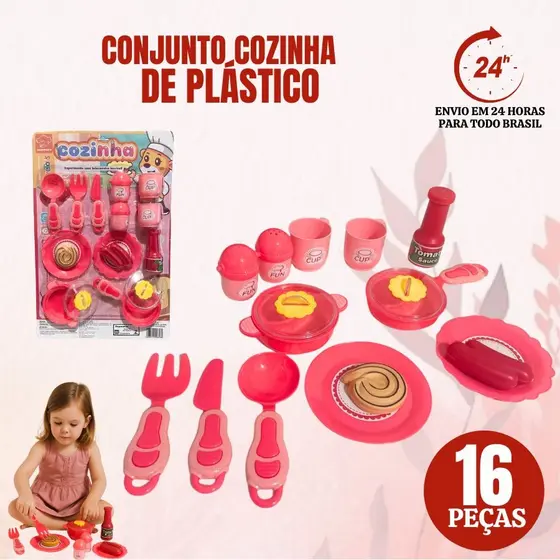 Kit Cozinha Brinquedo Infantil Completo Utensílios Panelas Cozinheiro