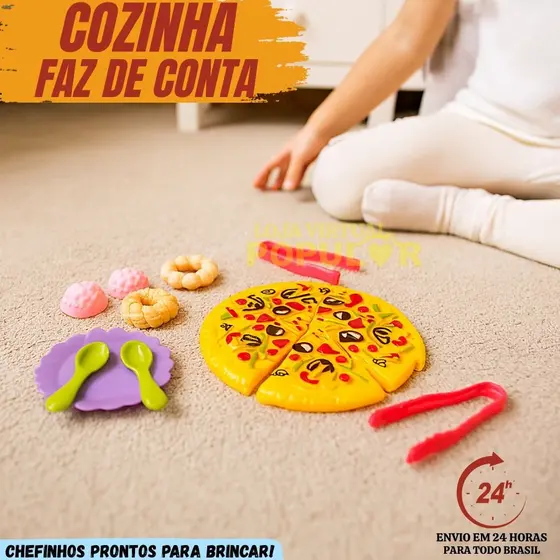 Kit Casinha Completa Infantil Brinquedo Sala Cozinha Quarto Cozinha Faz de Conta