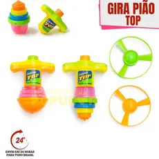 Brinquedo Infantil Gira Pião Luminoso Com Lançador Automático Luz Lança Ciclone Voe Pelos Céus