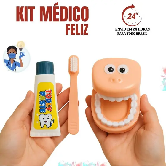 Brinquedo Infantil Educativa Dentista Grande Dentinho Acessório