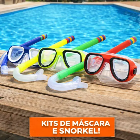 Máscara de Mergulho Infantil Snorkel Óculos Praia Piscina