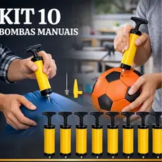 Kit 10 Bombas De Ar Manual Para Encher Bolas de Futebol Vôlei Com Bicos Startools