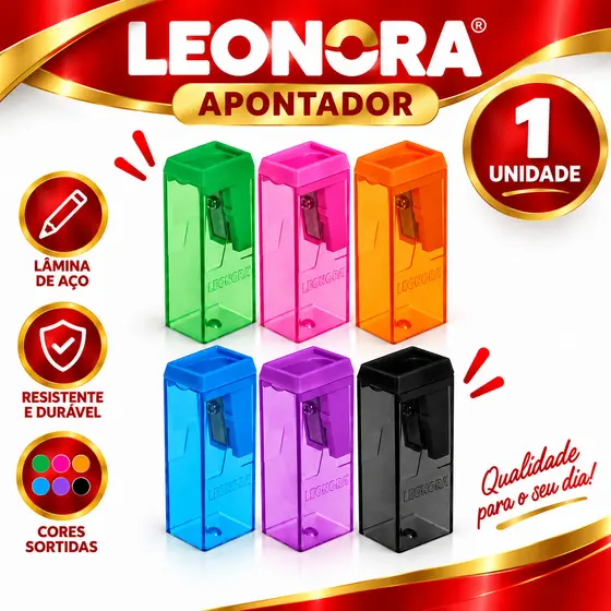 Apontador Escolar Com Depósito Leonora Leo & Leo