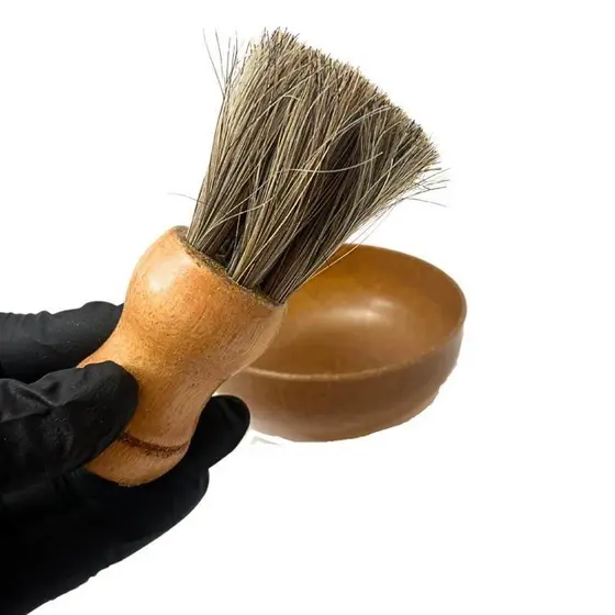 Kit de Barbear Cumbuca + Pincel Barbeiro Profissional Barbearia
