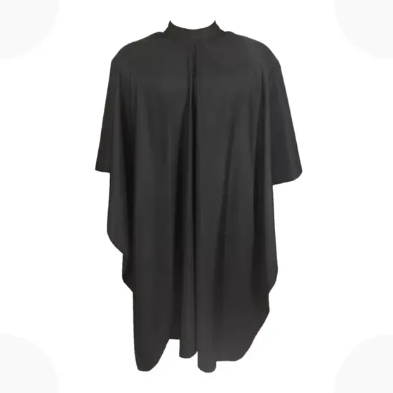 Capa de Corte Para Barbeiros Preto Microfibra Gigante 1,80M Cobre os Pés com Ziper