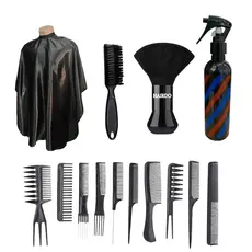 Kit Completo para Profissionais da Beleza, capa de corte, espanador macio, kit com 10 pentes