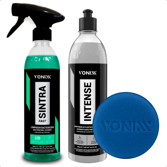 Kit Limpeza Sintra Fast + Intense Renovador Plástico Vonixx