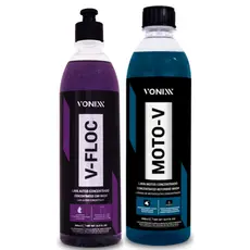 MOTO-V 500ML LAVA MOTO CONCENTRADO + V-FLOC 500ML Shampoo Automotivo Neutro Vonixx