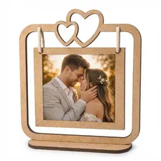 Kit Porta Retrato em MDF 13x15cm Mdf Cru Foto Família Lembrancinha Casamento