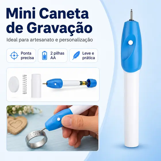 Caneta Gravador Metais Vidro Madeira Alumínio Alianças Plástico