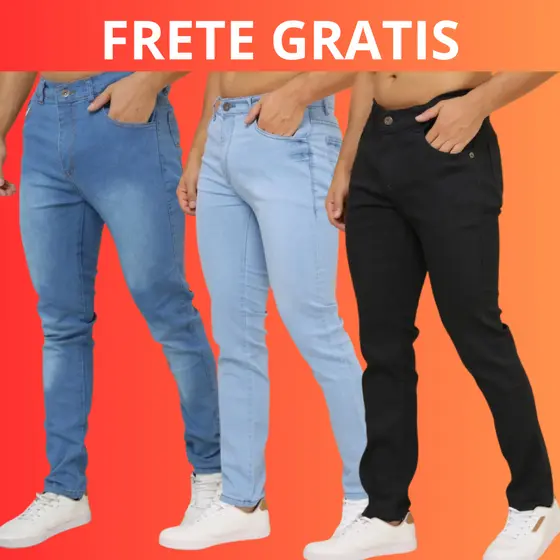 Calça jeans masculina  skinny com elastano e algodão linha premium NF promoção