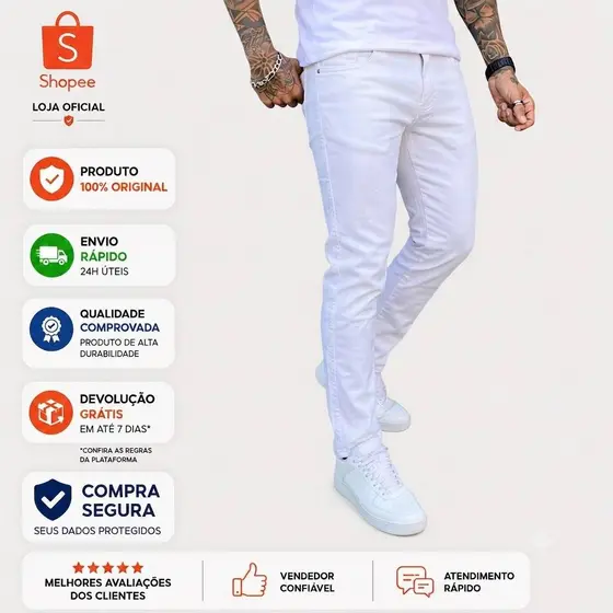 Calça Jeans Masculina Skinny Modelo Versat Para Deixa Seu Look Estiloso