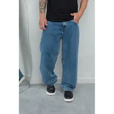 Calça Balão masculina jeans 100% algodão azul marmorizado skatistas moda confort 2026
