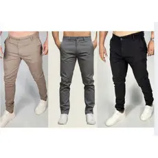 Kit Calça Masculina Slim Social bolso embutido esporte fino Premium com Elastano Confortável Casual Elegante