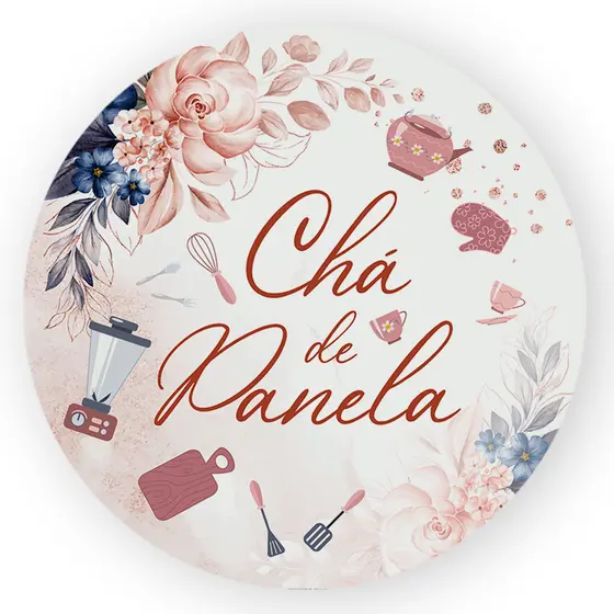 Capa Painel Redondo 1,50x1,50 Chá De Panela Decoração Festa Infantil Aniversário Eventos Celebração Diversão