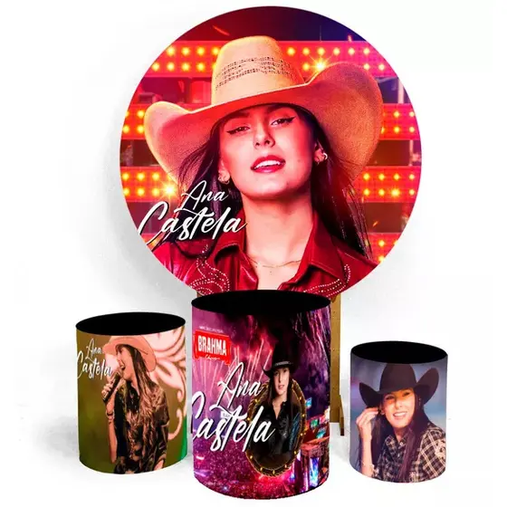 Kit Decorativo Painel Redondo C/ Elástico + Trio Capa Cilindro Veste Fácil Ana Ca.stela