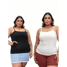 Regata Feminina Alcinha Fina Com Forro Plus Size