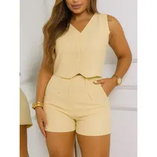 A-Lows A&L Conjunto Colete E Short de Alfaitaria Feminino 13 Cores