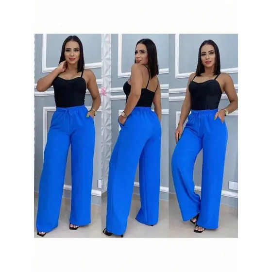Calça Pantalona Duna De Elastano